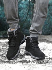 Men's Outdoor Snow Boots Anti-Slip - Black - View 8