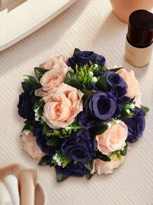 1 件，人造花球婚礼中心装饰假花玫瑰绣球花球布置中心装饰桌面人造丝花艺花束适用于婚礼派对家居装饰、情人节、礼物 - 彩色 - 查看 7