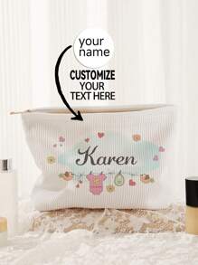 Nuevo bolso de cosméticos, bolso de cosméticos con foto personalizada, se puede personalizar con tu diseño único, el bolso de cosméticos de lona impermeable y ligero con cremallera también es perfecto para monedero, estuche de lápices, ideal para compras, citas, vacaciones, viajes, festivales, fiestas o como regalo. Vuelve a la escuela.