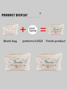 Nuevo bolso de cosméticos, bolso de cosméticos con foto personalizada, se puede personalizar con tu diseño único, el bolso de cosméticos de lona impermeable y ligero con cremallera también es perfecto para monedero, estuche de lápices, ideal para compras, citas, vacaciones, viajes, festivales, fiestas o como regalo. Vuelve a la escuela.