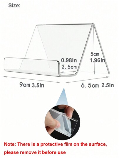2Pcs Transparent Acrylic Desktop Business Card Holder Table Desk Shelf Box Storage Display Stand Restaurant Office Supplies