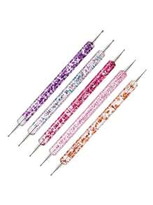 Nail Art Dot Tool Set -1/5 Pieces Bead And Flower Design Pen, Multi Head Precision Drill Bit DIY Nail Art Special