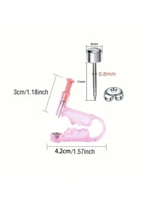 10pcs4pcs/2pcs Sterile Ear Piercing Gun Set,(2 Pink/2 Bue)-Choose1,Disposable, Low Pain, With Built-LnEar Stud, Beauty Tool And Accessories For Ears - 4pcs Pink-white Diamond - View 7