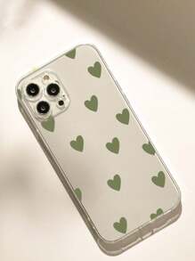 1pc Minimalist Heart Shaped Shockproof Non-Slip Phone Case Cover Compatible With IPhone, Compatible With Honor, Compatible With Redmi, Compatible With Samsung Galaxy, Compatible With Pixel,International Version, Not The Domestic Version - Clear - View 3