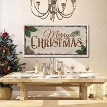 1pc Merry Christmas Sign, Farmhouse Christmas Wooden Wall Decoration, Christmas Wall Art Farmhouse Decoration, Christmas Canvas Country Artwork, Wall Decoration Posters, Wall Canvas Decoration, Ideal Gifts For Hallway Bedrooms And Living Rooms - Multicolor - View 11