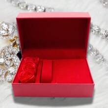 Caja de regalo de joyería con rosas 17 x 11 x 8 - Rojo - Ver 2