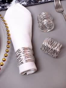 Handmade Woven Metal Mesh Napkin Rings, Suitable For Room Decor, Dining Table Decor, Home Decoration, For Holidays, Parties, Birthdays, Weddings And Dinners - Gold - View 7