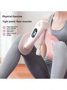 Intelligent Pelvic Floor Muscle Trainer, Effective Leg Exercise, Improved Bladder Control, Postpartum Recovery Kegel Pelvic Hip And Leg Clamp Equipment, Used For Postpartum Recovery And Leg Fitness - Pink - View 2