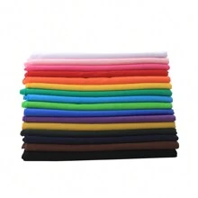 Summer Knitted Plain Fabric Children's Baby BJD Doll Toy Clothes Short-Sleeved T-Shirt Thin Breathable Sweat Cloth Diy Handmade Fabric Yellow Blue Green White Black Red Purple - Multicolor - View 6