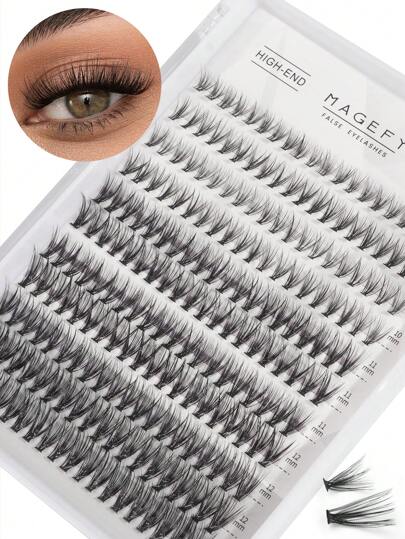 MAGEFY 220/440 pezzi Estensioni ciglia fai-da-te 20D + 30D Grappoli di ciglia finte individuali 9-13mm Ciglia finte naturali e lunghe Vassoi Faux Mink Capelli morbidi e sfilacciati Strumento per il trucco degli occhi per bellezza e viaggi, dotato di pinzetta, pennello per sopracciglia e pennello multifunzione, per uso quotidiano o uscite in ogni occasione, pinzetta, pennello per sopracciglia, pennello opzionali