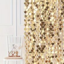 2pcs | 40*80 Inch | Eternal Love Best Decor! Shiny Glittering Golden Heart Backdrop - Gold Foil Photo Background Curtain, Golden Wedding Backdrop Party Banner Wall Decor, Everlasting Love. Suitable For Wedding Proposal Ceremony, Bachelor Party Decor, Disco Party, Anniversary, Coming Of Age Prom, Bar Sparkling Romantic Decor,Christmas - Champagne - Ver 1