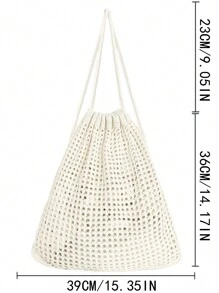 Fashion Must-Have: Women Crochet Knit Beach Tote Bag With Hollow-Out Design Large Capacity Foldable Bucket Drawstring Women's Backpack. It Is Perfect For Beach Trip With Its Sand-Shaking Function For College Freshmen, Sophomores, Seniors In School, College, And High School., Vacation Essentials, Perfectly Matching With Beach Accessories Women, Hottest Beach Bags For Women, Beach Necessities, Beach Essentials, Beach Stuff & Summer Essentials, Perfect For Summer, Vacation & Beach, Newest Holiday Bag, School Supplies, School Backpack, School Bag, Backpack For School, Back To School Backpack, School Bookbag, Big Backpack, Backpack School, Back To School Bags, Waterproof, Lightweight, Portable, Classic Casual, Suitable For Teen Girls Women College Students, Perfect For Back To School, First Day Of School, Middle School, High School