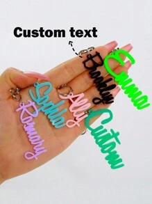 Personalized Custom Backpack Name Tag Keychain Single Layer Acrylic Keychain Vertical Pendant Graduation Season Gift Birthday Gift Letter Acrylic Four Seasons Universal