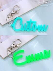 Personalized Custom Backpack Name Tag Keychain Single Layer Acrylic Keychain Vertical Pendant Graduation Season Gift Birthday Gift Letter Acrylic Four Seasons Universal