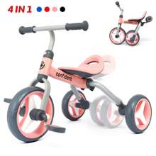 4 In 1 Tricycle For Toddlers Age 2-5, Folding Toddler Bike Kids Trike Tricycles With Adjustable Seat And Removable Pedal, Baby Balance Bike Ride-On Toys Gift For Baby Boys Girls Birthday