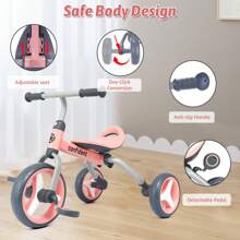 4 In 1 Tricycle For Toddlers Age 2-5, Folding Toddler Bike Kids Trike Tricycles With Adjustable Seat And Removable Pedal, Baby Balance Bike Ride-On Toys Gift For Baby Boys Girls Birthday