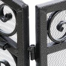 MERAX Fireplace Screens Fireplace Screen 53-Inch Floral Flower Decorative Black Metal Foldable Fireplace Screen Flat Fireplace Screens - Black+Silver - View 9