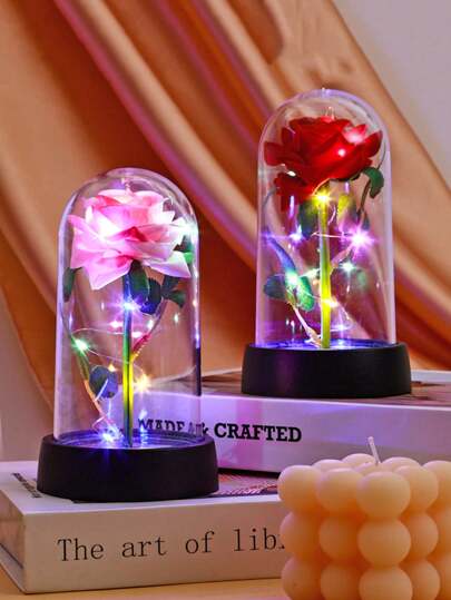 1 chiếc đèn ngủ hình hoa hồng nhân tạo bằng vải, đèn trang trí để bàn trong nhà, thích hợp làm quà tặng sinh nhật, trang trí sự kiện ngày lễ, trang trí nhà cửa và phòng trẻ em, lý tưởng cho Ngày của Mẹ, quà tặng cặp đôi, đèn hoa hồng cầu hôn.