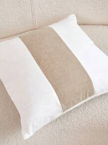 1 pieza Funda de almohada de cachemira rayada en patchwork, adecuada para decoración interior, funda de almohada para todas las estaciones, sin relleno de almohada incluido - Camel - Ver 9