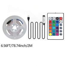 Taśma świetlna LED z pilotem IR24 do sterowania taśmą świetlną RGB, regulowana jasność, odpowiednia do sypialni, salonu, domowego oświetlenia lustra