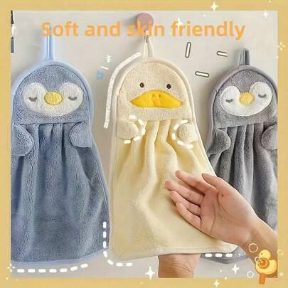 3PCS Small Cute Cartoon Microfiber Towel-Soft, Absorbent, Quick-Drying, Multifunctional, Easy To Hang-A Must In Modern Bathrooms, Kitchens, Living Rooms And Toilets