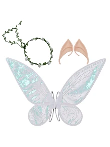 1set 3pcs Angel Butterfly Wing Set, Halloween  Ears Princess Fairy Party Cosplay Props - Multicolor - View 2