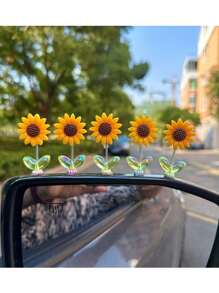 Sunflower Nodding Flower Cute Car Decor Ornament For Dashboard,Interior Accessory - one-size - View 4