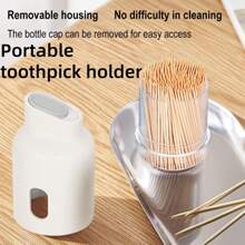 1pc Portable Pocket Toothpick Dispenser, Toothpick Storage Box, Indoor Home Decor - Multicolor - View 1