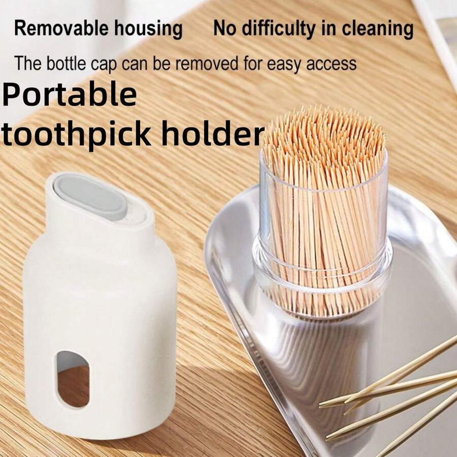 1pc Portable Pocket Toothpick Dispenser, Toothpick Storage Box, Indoor Home Decor - Multicolor - View 1