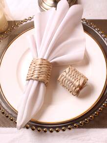 Natural Grass Woven Napkin Rings, Suitable For Room Decor, Dining Table Decor, Home Decor, Fits For Holiday, Party, Birthday, Wedding And Banquet - Multicolor - View 13