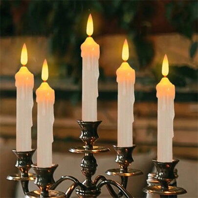 Velas sin goteo con llama parpadeante, velas con mecha 3D para decoración de ventanas, habitaciones, fiestas, bodas, San Valentín, cumpleaños, Navidad, Halloween - Decoración del hogar, decoración de fiestas, decoración de Halloween, decoración de jardín, regalo