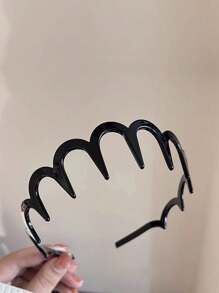 Zig Zag Black Plastic Sharks Tooth Hair Comb Headband For Women - Multicolor - View 4