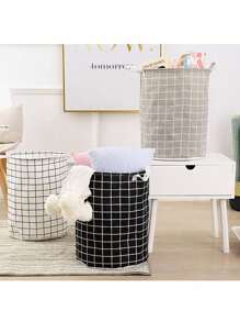 1 pieza Cesta de lavandería almacenamiento papelera Juguete Organizador plegable impermeable de tela Cesto de ropa sucia para cuarto de baño,dormitorio,sala de estar - Óxido marrón - Ver 7