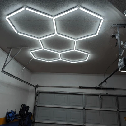 Gonengo Hexagonal Led Light 110-130V High-End Led Car Workshop Garage Gym Lighting