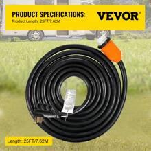 Heavy Duty Generator Cord, 10 Feet Generator Power Cord, 50AMP ETL Listed Cord, 12000 Watts Black Cable, SS2-50R Generator Plug, SS2-50P Extension Cord, 125/250V Generator Wire W/Portable Strap