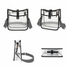 Clear Bag For Women, Clear Purse Stadium Approved PVC Crossbody Bag With Adjustable Strap Cute Concert Bag - 黑色 - 查看 4