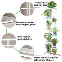 Giá đỡ cây bằng kim loại trong nhà ngoài trời 8 tầng 9 chậu nhiều chậu hoa Giá đỡ chậu trong nhà ngoài trời Giá đỡ chậu trưng bày cho sân vườn góc ban công phòng khách trang trí ngoài trời - trắng - Xem 4