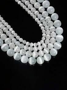 1pc Natural Selenite Beads, Genuine Selenite Gemstone Beads, Round Smooth Beads For Jewelry Making, 4mm, 6mm, 8mm, 10mm - Cat's Eye - View 8
