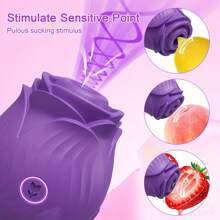 1pc Rose Vibrator Toys, Female Clitoris Sucker Vacuum Stimulator Flirting Toys, Nipples And Clit Sucking Sex Toys, 10 Sucking Modes, Magnetic Rechargeable Waterproof And Shower Use Adult Supplies