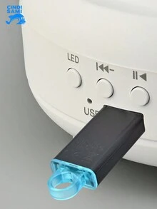 Humidificador con lámpara de proyección de cielo estrellado Aurora Borealis, humidificador con luz nocturna de cielo estrellado láser, humidificador con lámpara de atmósfera lunar con altavoz Bluetooth - Blanco - Ver 4