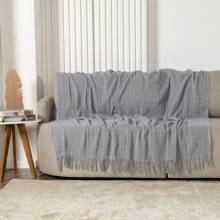 Premium Handmade Blanket 100% Cotton Large Sofa Cover Sofa Protector - 灰色 - 查看 2