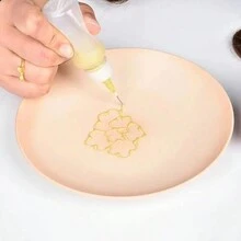 1 件/5 件圣诞蛋糕装饰工具，50 毫升/1.7 盎司小型迷你挤压瓶，带 7 个管道头，适用于工艺品、糖霜、液体、调味品、胶水、酱汁、塑料挤压瓶 - 多色 - 查看 5