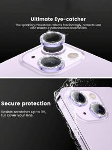 Película protectora de vidrio templado de 9H para lente de cámara, compatible con iPhone 16/16e/11/12/13/14/15/15Pro/Promax/Plus/Mini, de apariencia elegante y anti-arañazos, set de 3 piezas