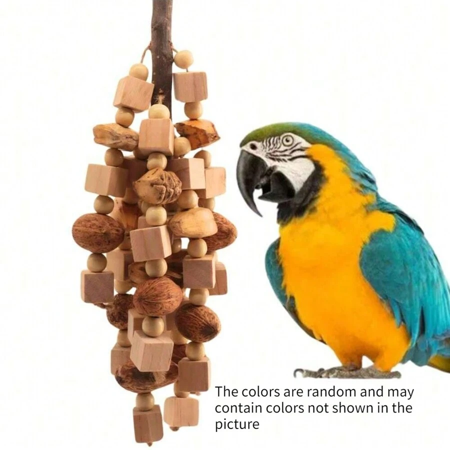 Assorted Parrot Toy Natural Wood Blocks, Mango Wood, Sandstone, For