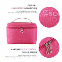 Túi đựng mỹ phẩm thêu chữ tiếng Anh ngẫu nhiên kiểu Hàn Quốc dung tích lớn mới, đa năng, tiện dụng khi đi du lịch, đựng đồ vệ sinh cá nhân, đựng đồ trang điểm, túi đựng đồ trang điểm mini, hộp đựng đồ trang điểm nhỏ, phụ kiện đựng đồ trang điểm, túi đựng cọ, hộp đựng đồ trang điểm, đồ dùng cần thiết khi đi du lịch, phụ kiện nữ, đồ dùng khi đi du lịch - Nhiều màu - Xem 4