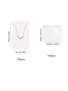 20/60/100 piezas Paquete de regalo Tarjetas para pendientes, Tarjetas para collares, Bolsas de almacenamiento invisibles - Multicolor - Ver 15