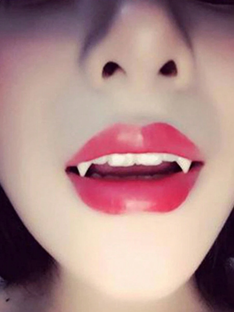 Vampire Dentures, Sharp Teeth, Zombie Fangs, Parody Halloween Teeth Decoration - Multicolor - View 1