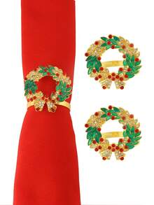 2/4 Stück Servietten Ringe in Weihnachtsdesign, Tischdekoration Weihnachten Servietten Clips, Weihnachtskränze, Äpfel, Hirschköpfe, Weihnachtsblumen, Schleifen Servietten Ringe, Heimdekoration, Weihnachts-Dekoration, Party Zubehör