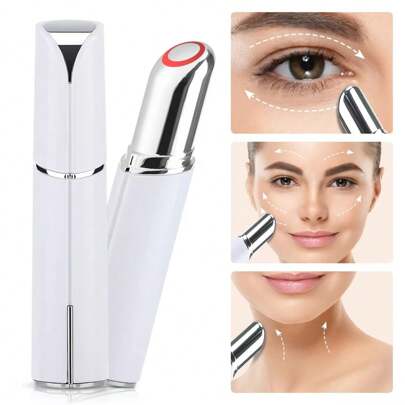 1 pieza Masajeador de ojos portátil para el hogar, Introductor de esencia facial, Instrumento de belleza para los ojos, Carga USB, Batería de litio de 200mAh, Material ABS, Tres modos ajustables, que pueden promover efectivamente la introducción de esencia, desvanecer las líneas finas, las bolsas debajo de los ojos, los círculos oscuros y herramientas perfectas para regalos de belleza de ojos para mujeres, ideas de regalo, regalos únicos.