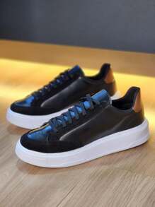 Skalvin Men's Casual Sneaker Sneakers High Sole Soft Modern Versatile - 黑色 - 查看 7